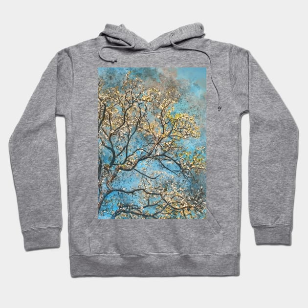 Watercolor tree on blue background #tree Hoodie by JBJart